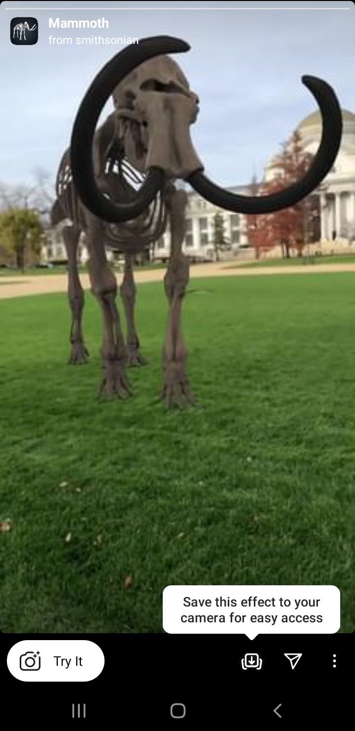 Smithsonian AR effects mammoth