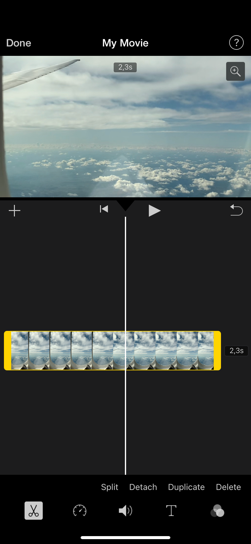 how to trim a video using iMovie on iPhone