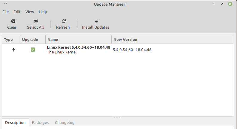  Manager de actualizare în Linux Mint 19.3