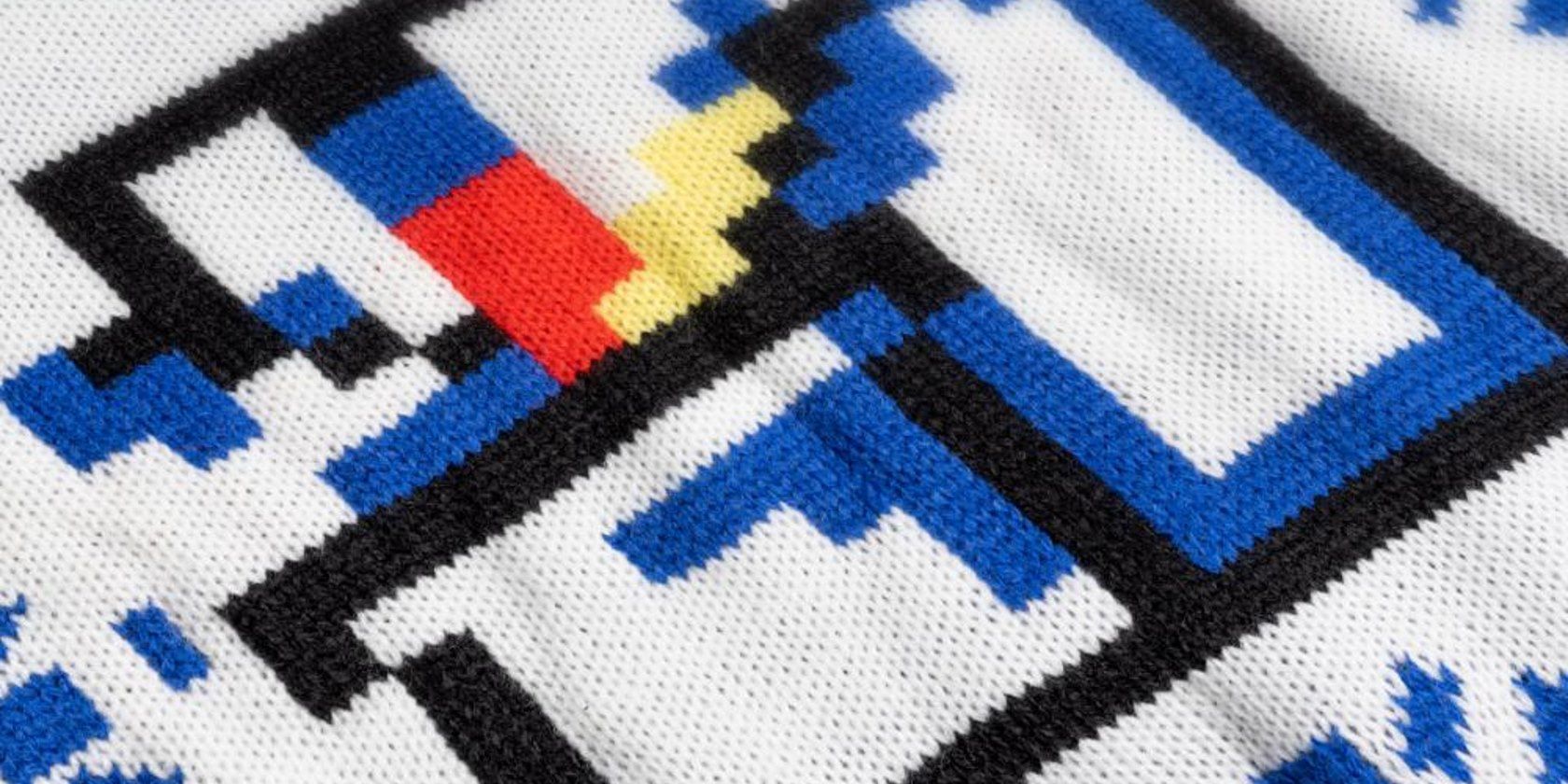 A closeup of the MS Paint sweater