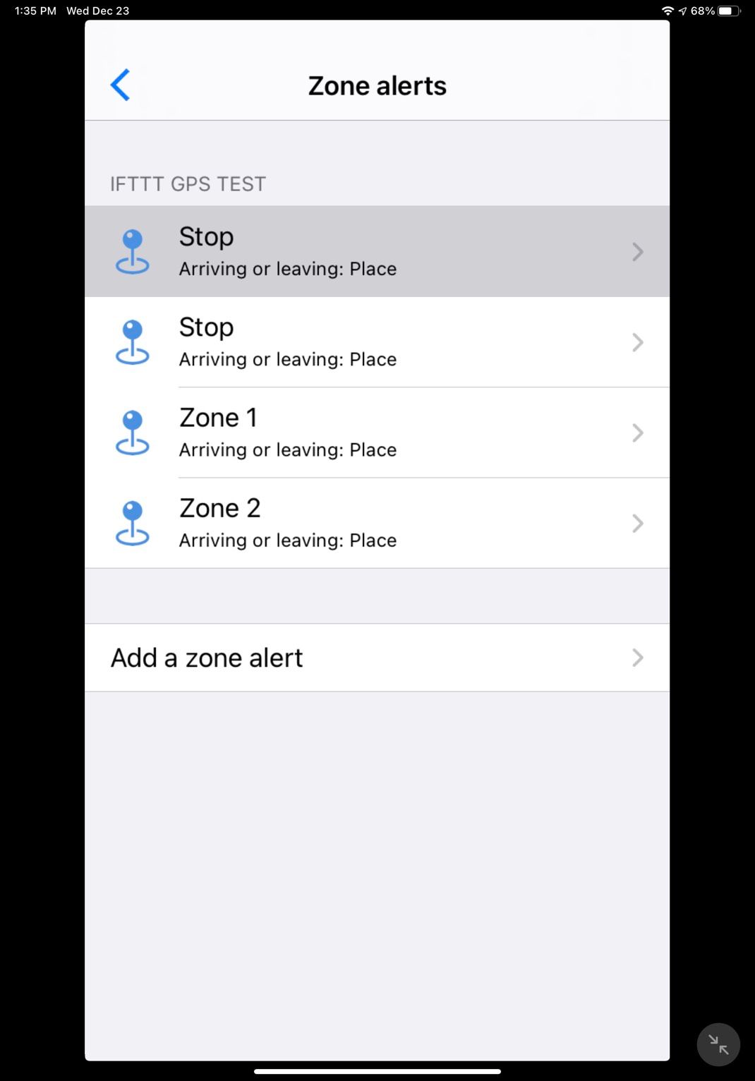 invoxia zone alerts iOS