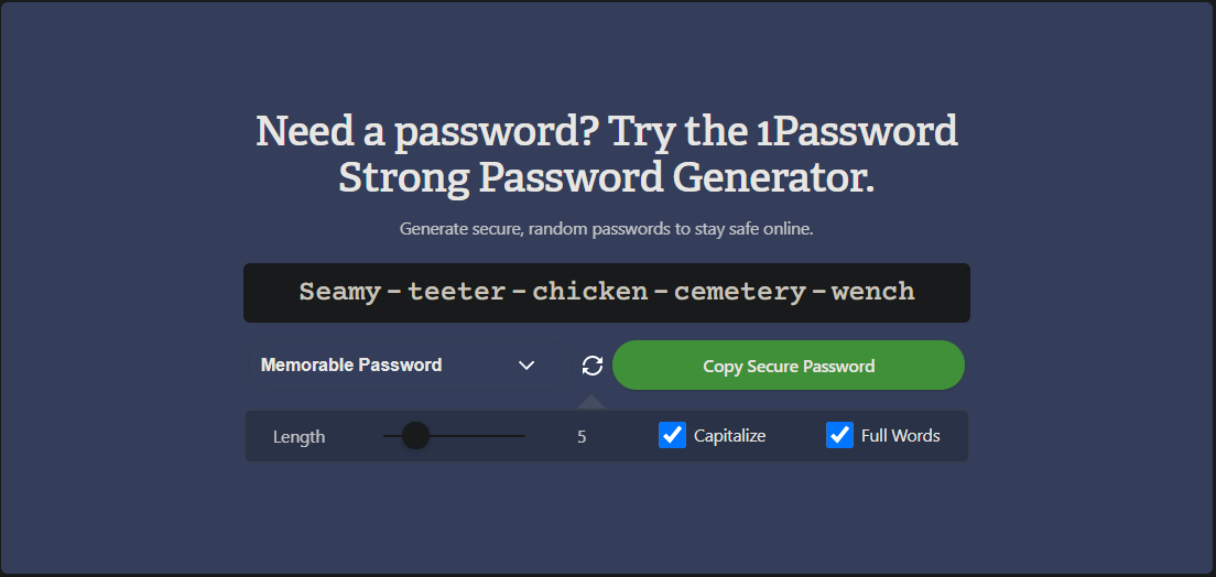 1Password Generator