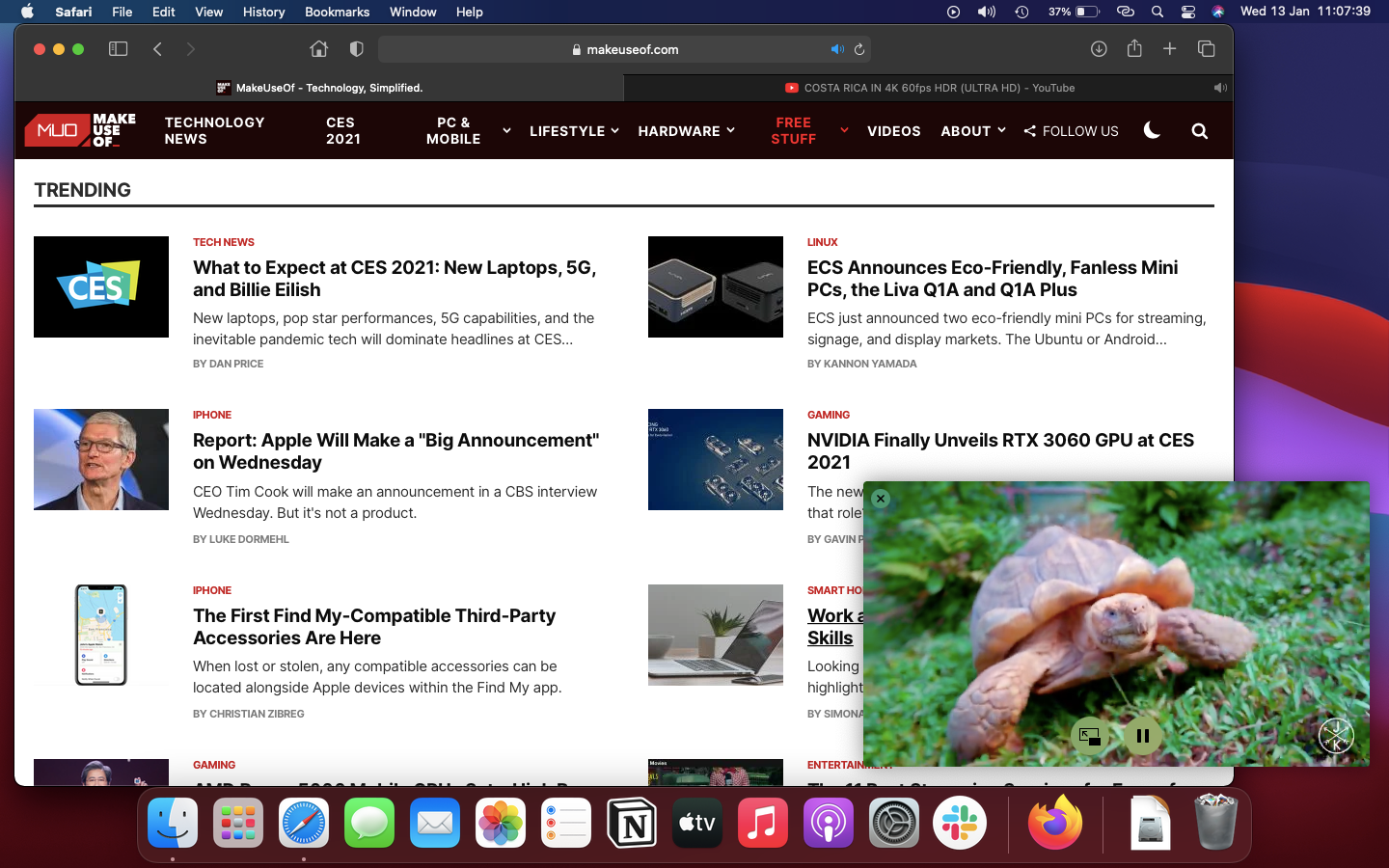 YouTube in Picture-in-Picture Mode on Mac