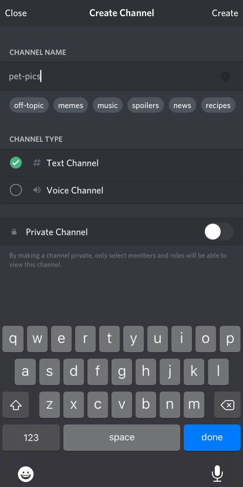 Add a Channel text voice