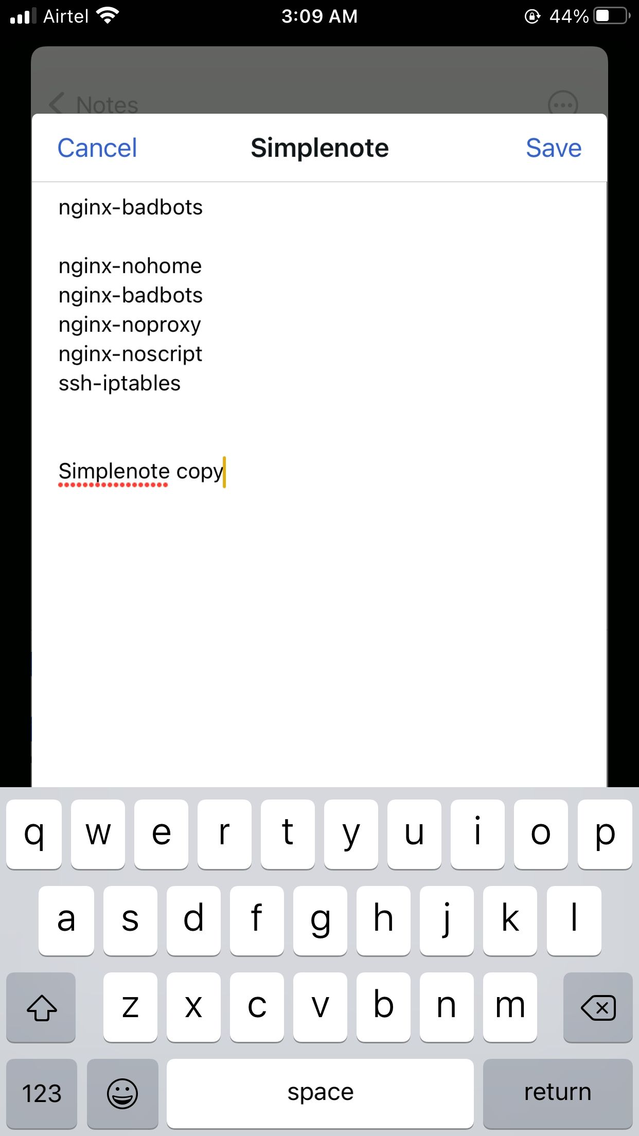 Apple Notes Copy Preview for Simplenote