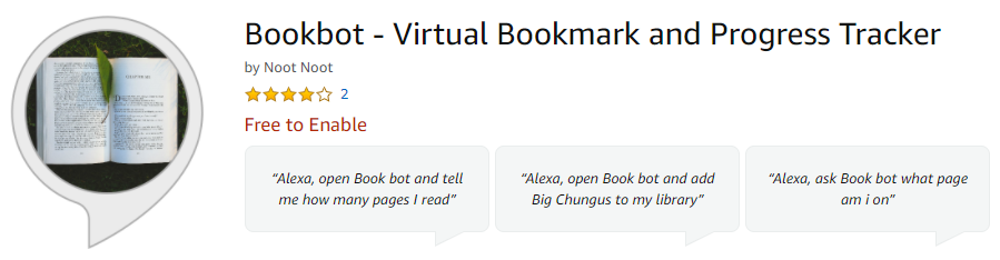 Bookbot - Virtual Bookmark and Progress Tracker skill