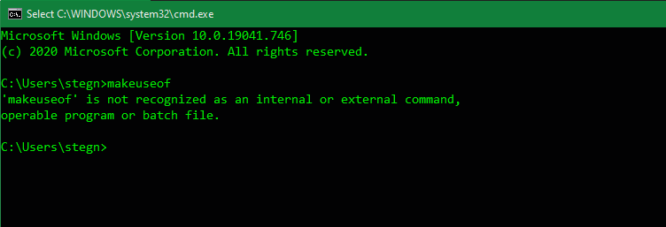 Command Prompt Command Not Recognized