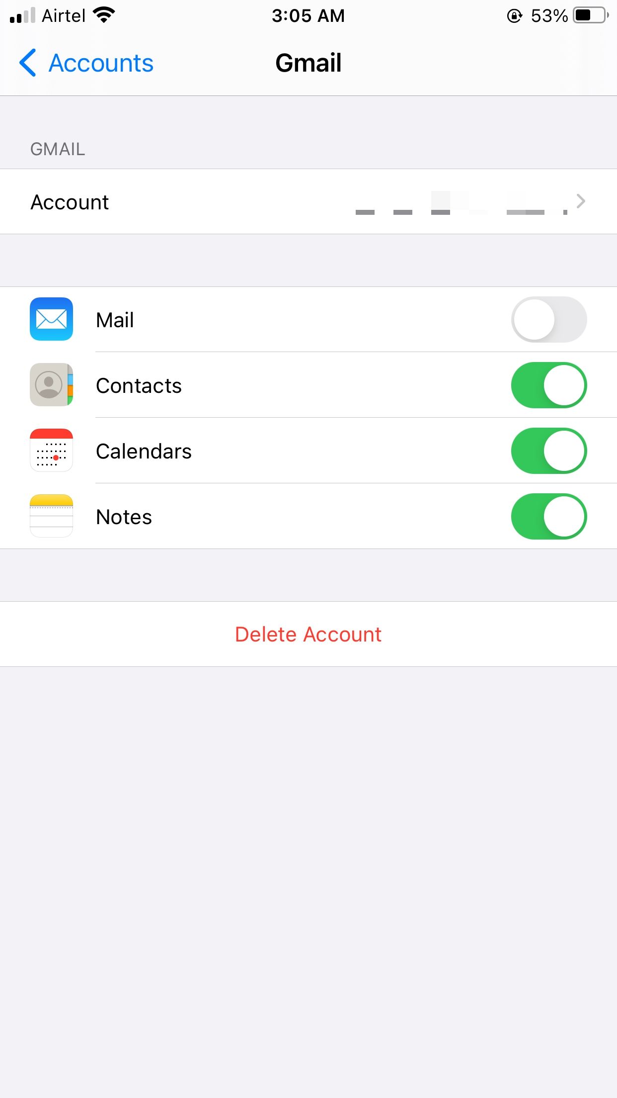 Confirm Notes App Toggle is enabled