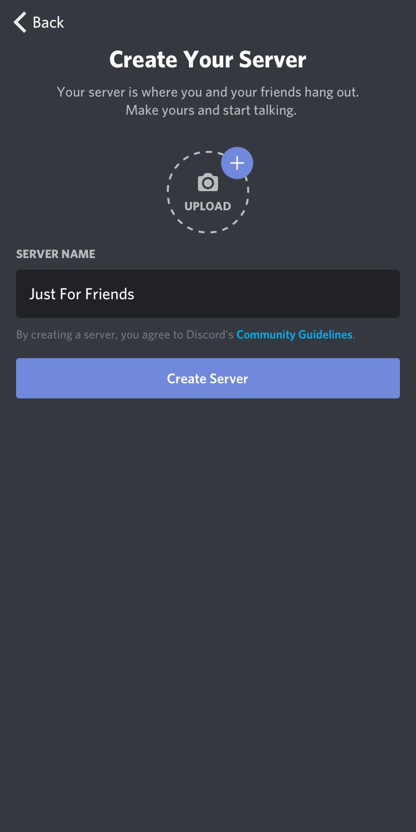 Create A Server Name And Icon
