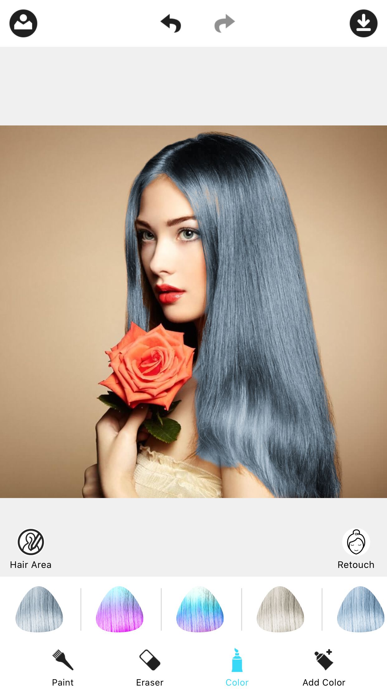 hair color dye app blue hair