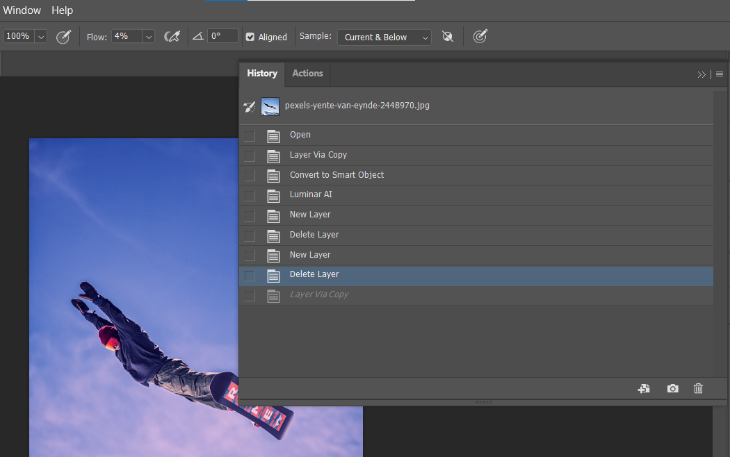 how to undo and redo changes in photoshop