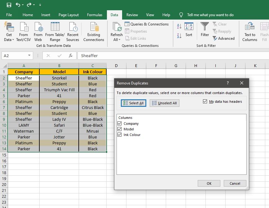how to get rid of duplicates in excel