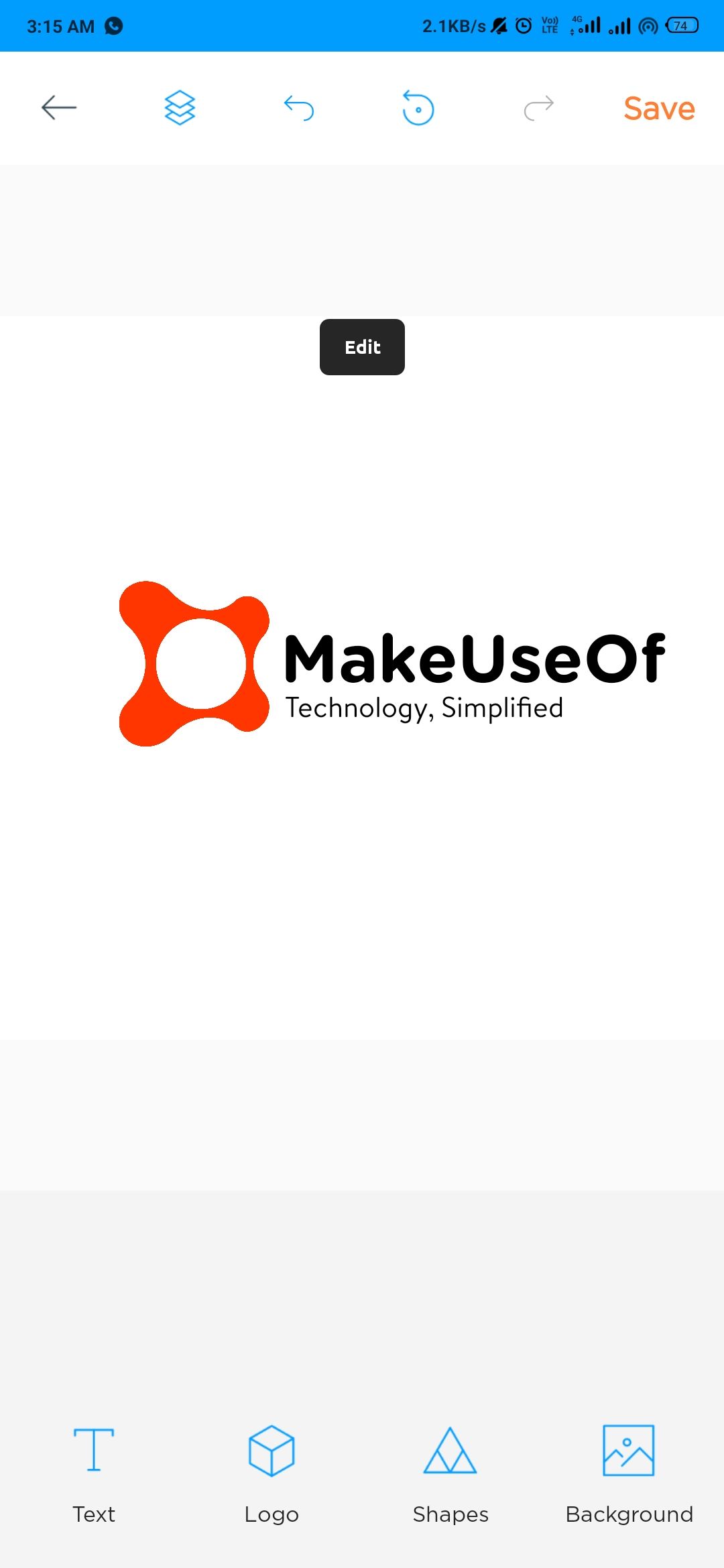 Creating a logo in Logo Maker app