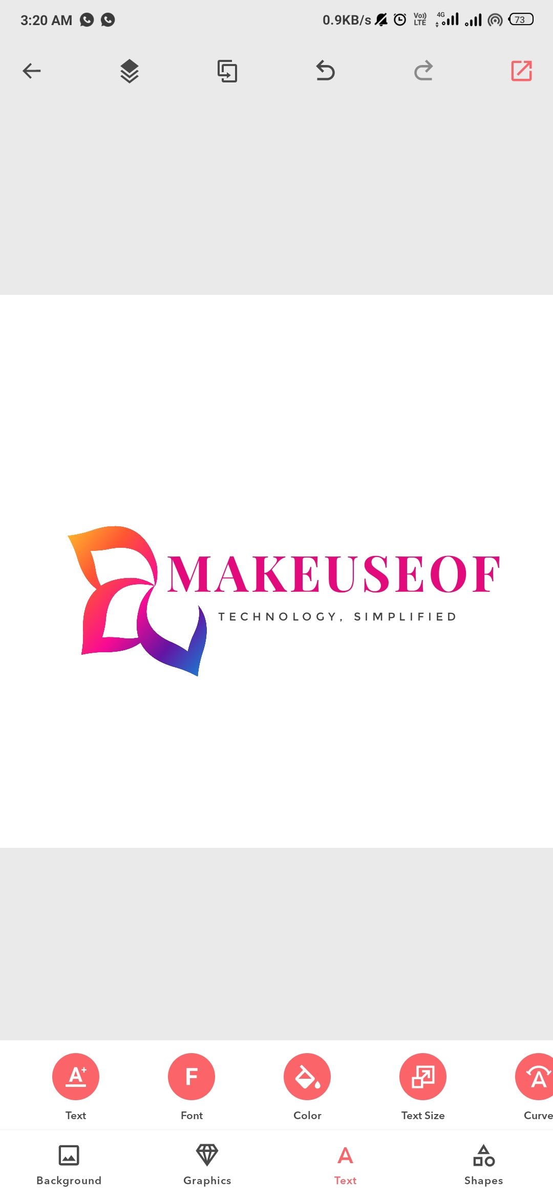 Creating a logo in LogoMaker app