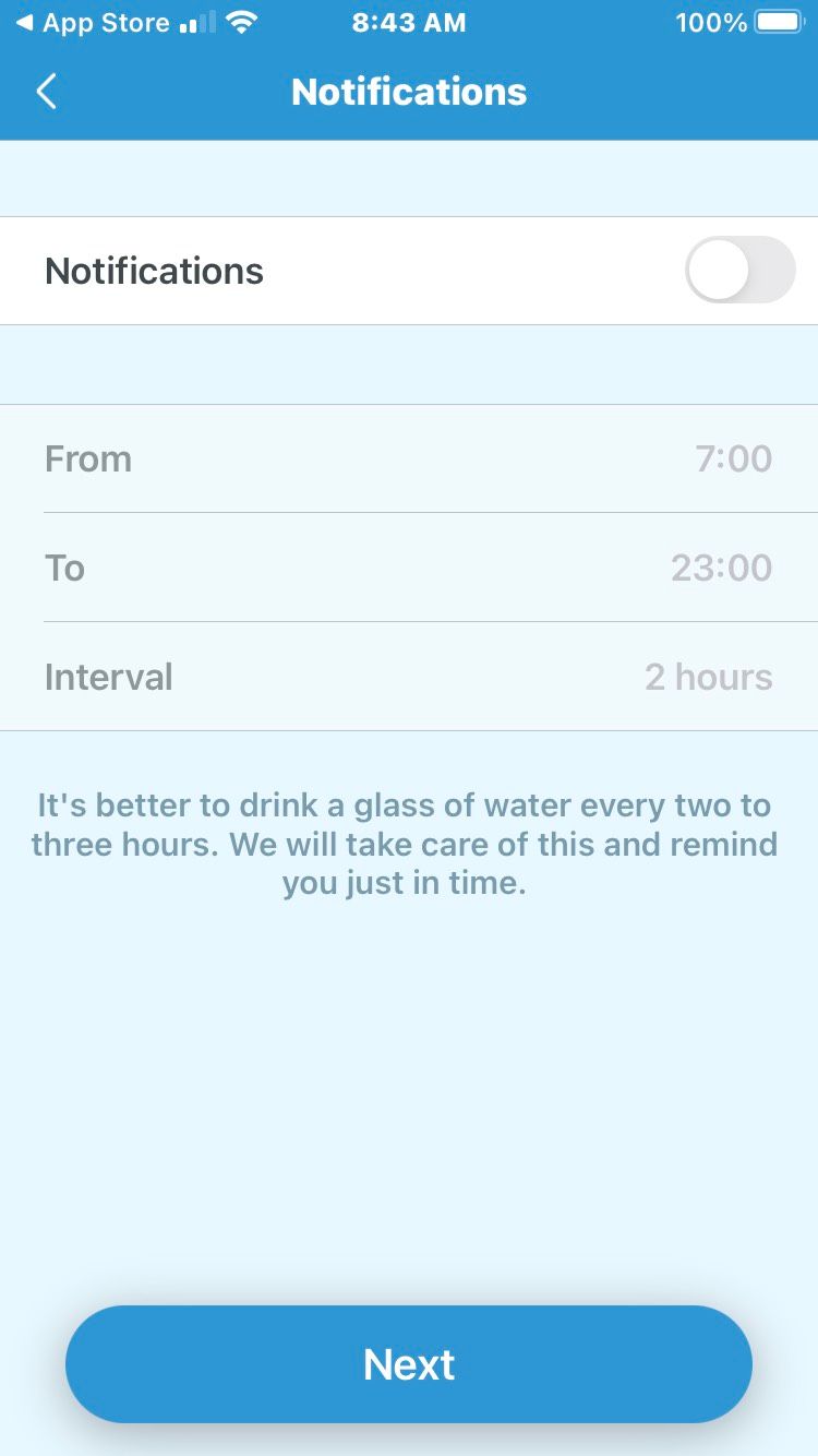 My Water Reminder Schedule Screenshot