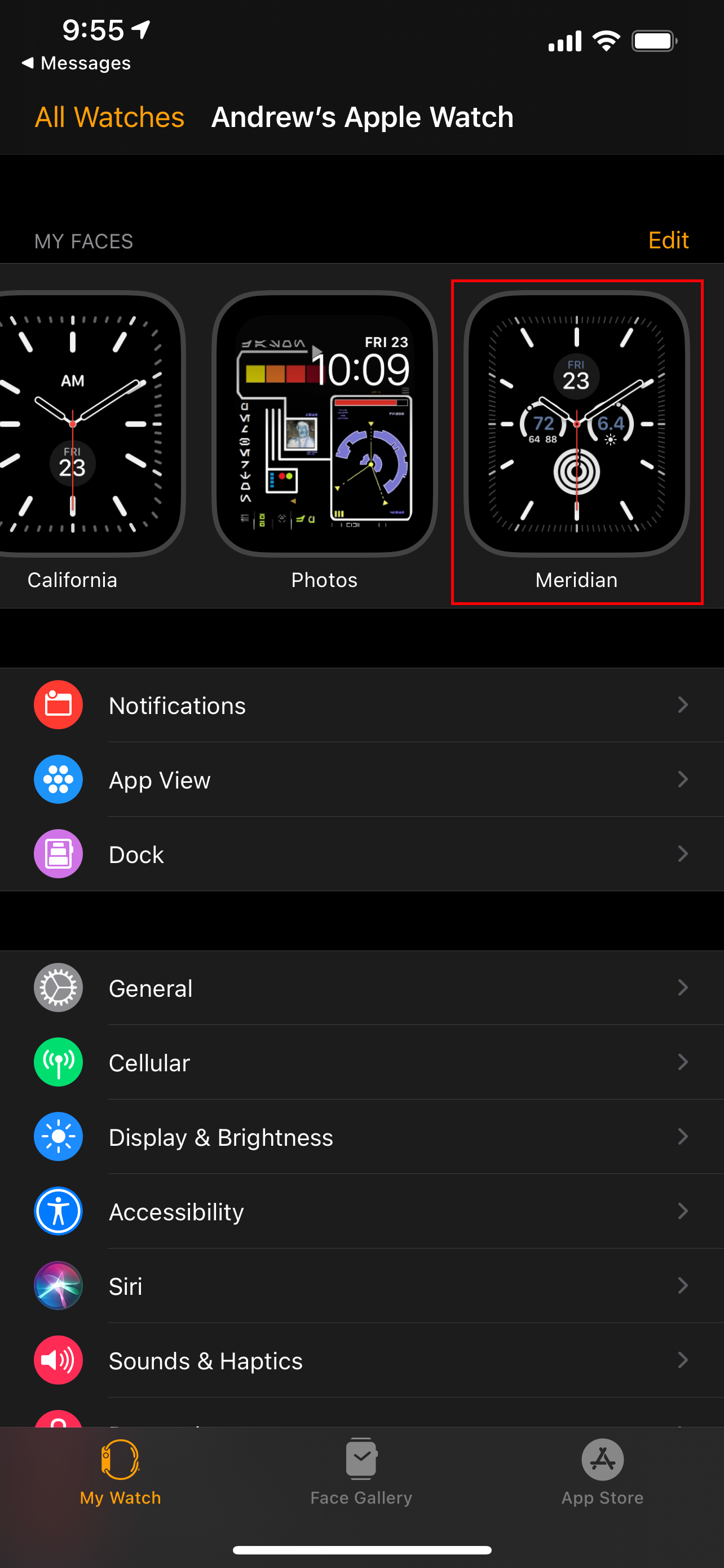 New Watch Face in Watch app