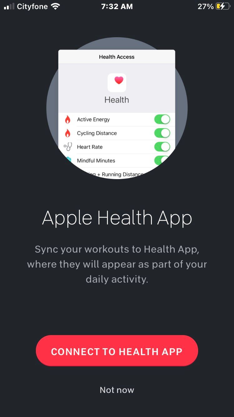 Peloton Apple Health Integration Screenshot