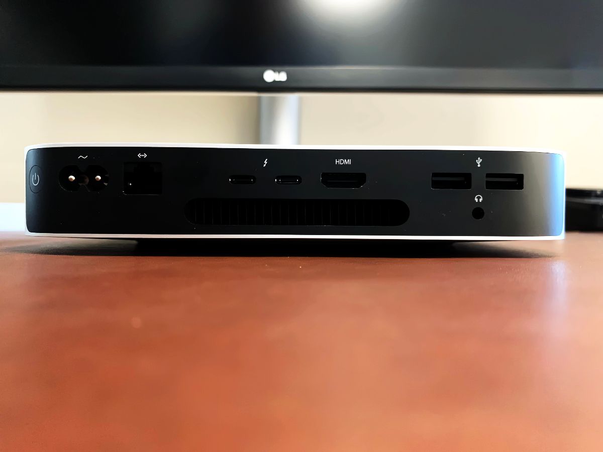 Mac Mini rear Ports Under LG Monitor