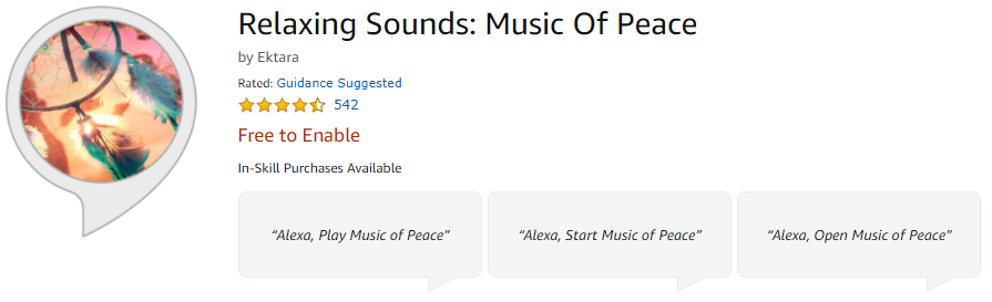 Relaxing Sounds: Music Of Peace skill