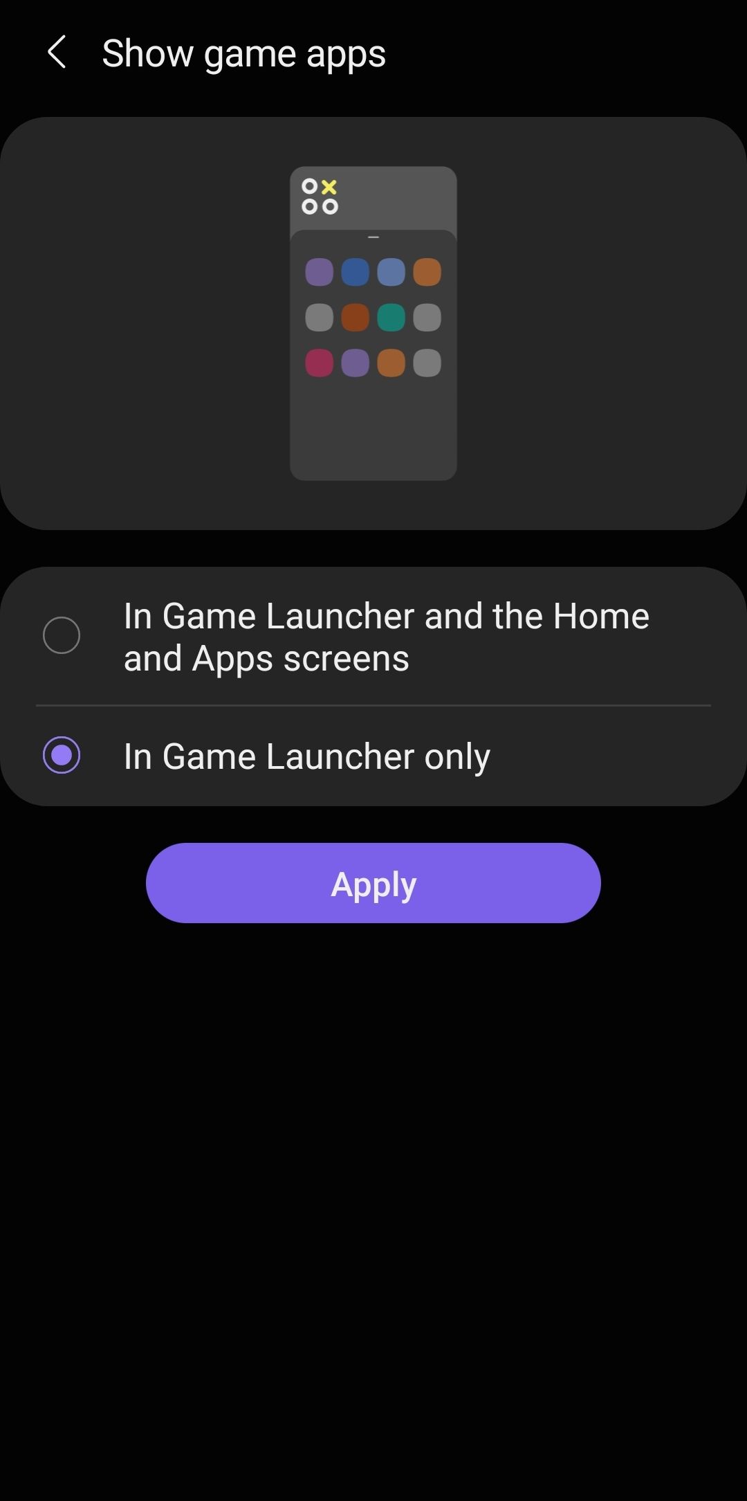 Samsung's Game Launcher lets you hide gaming apps outside launcher