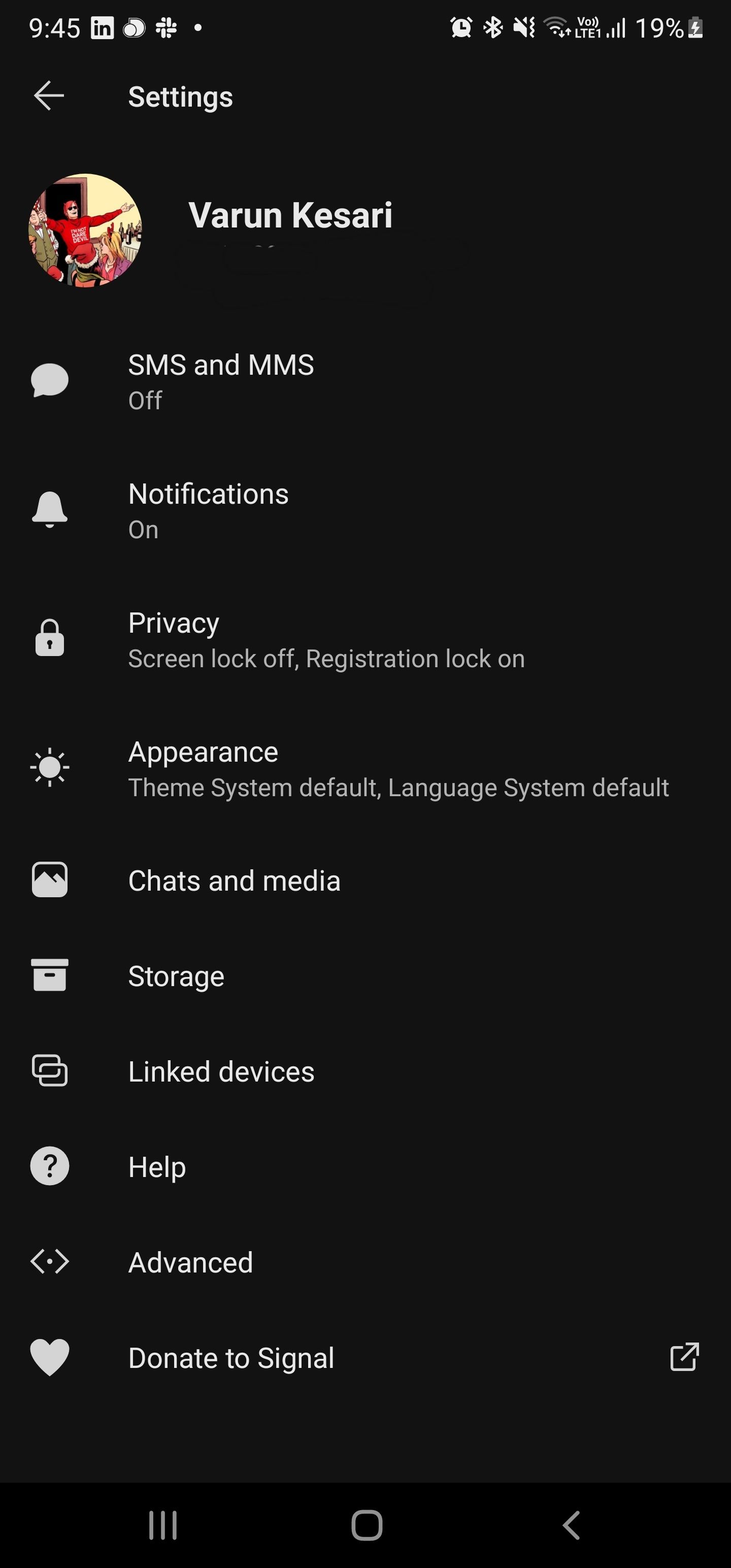 signal privacy settings