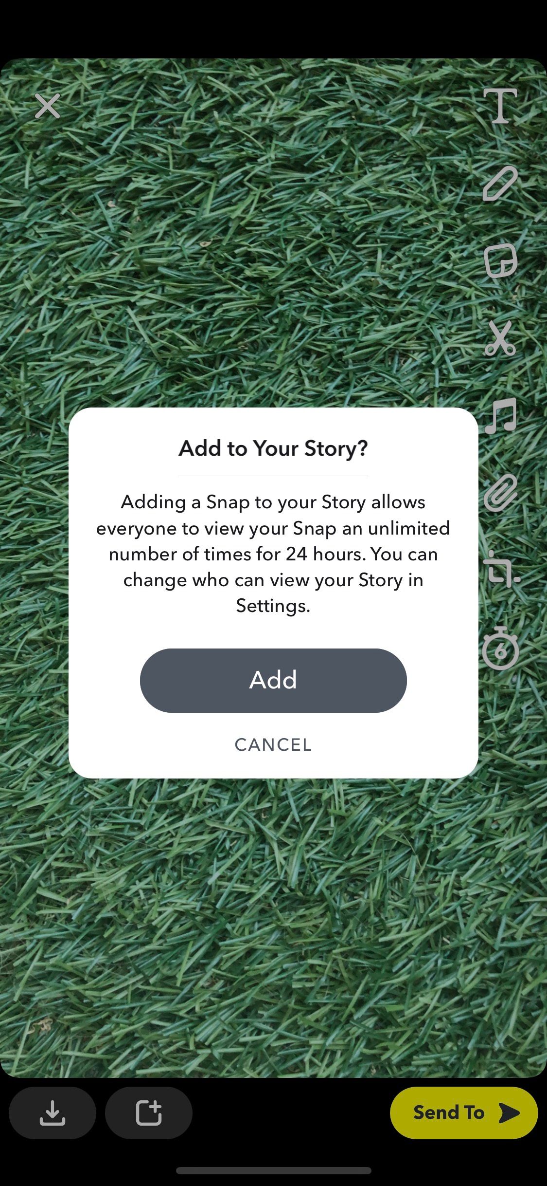 Snapchat story share