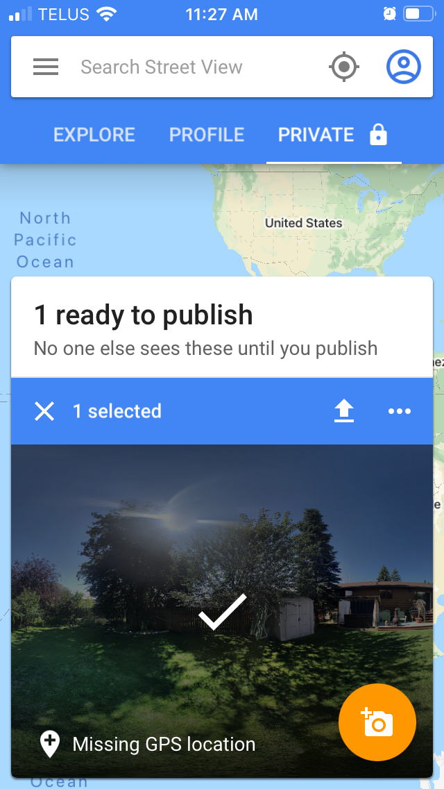 Select Photo to Publish in Street View