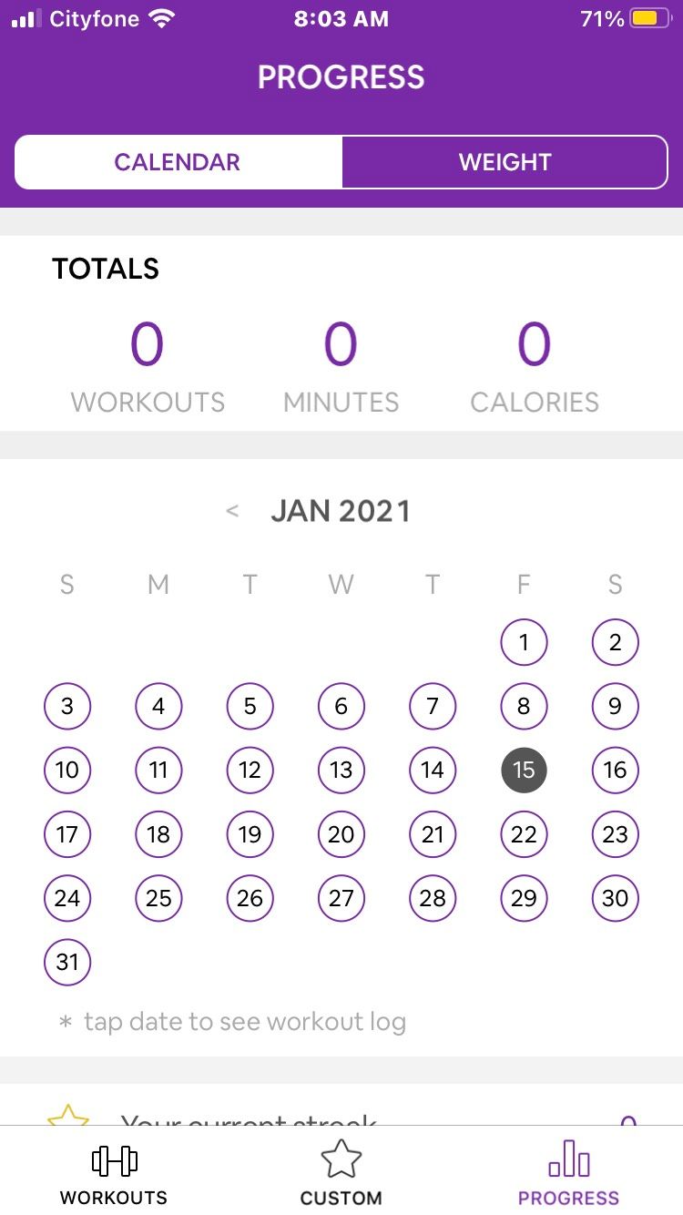 Yoga for Beginners Calendar Screenshot