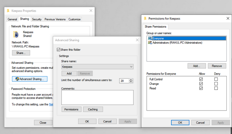 ACL permission in windows 10