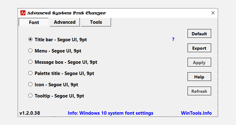 advanced system font changer windows 10