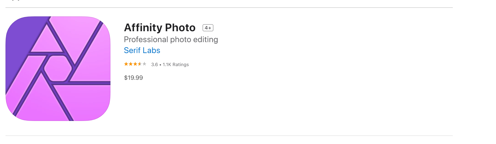 affinity photo App Store