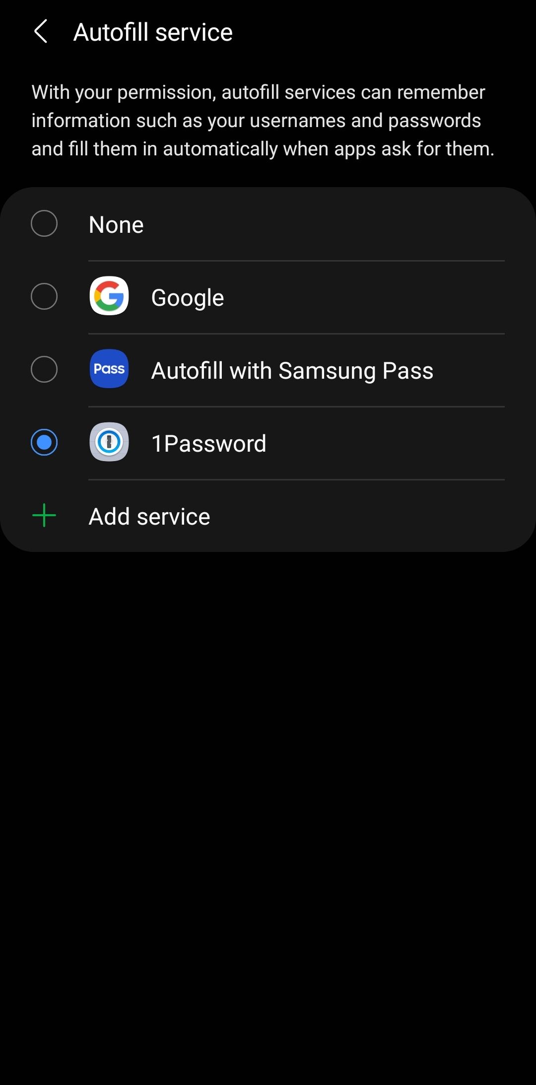 Password manager autofill in Android
