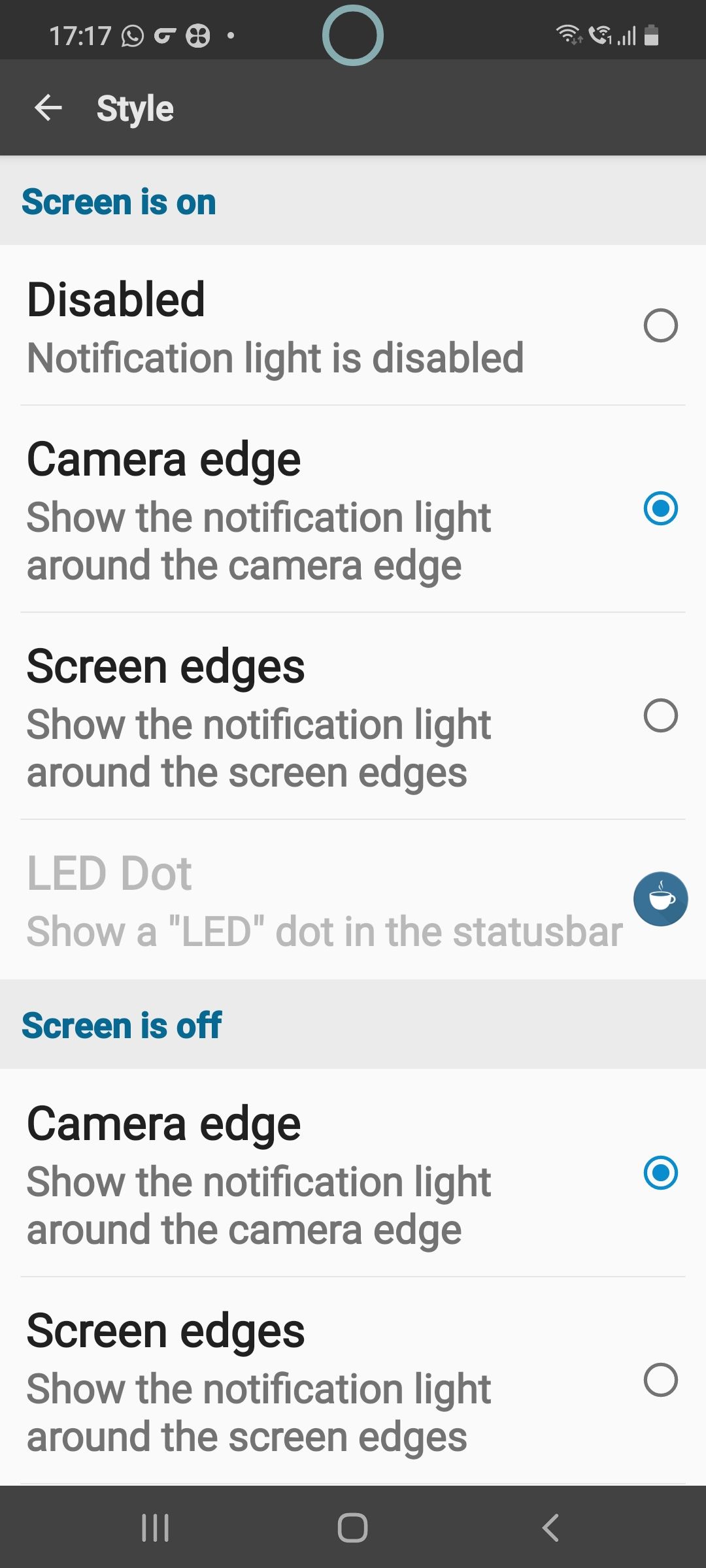 aodNotify LED Style Options