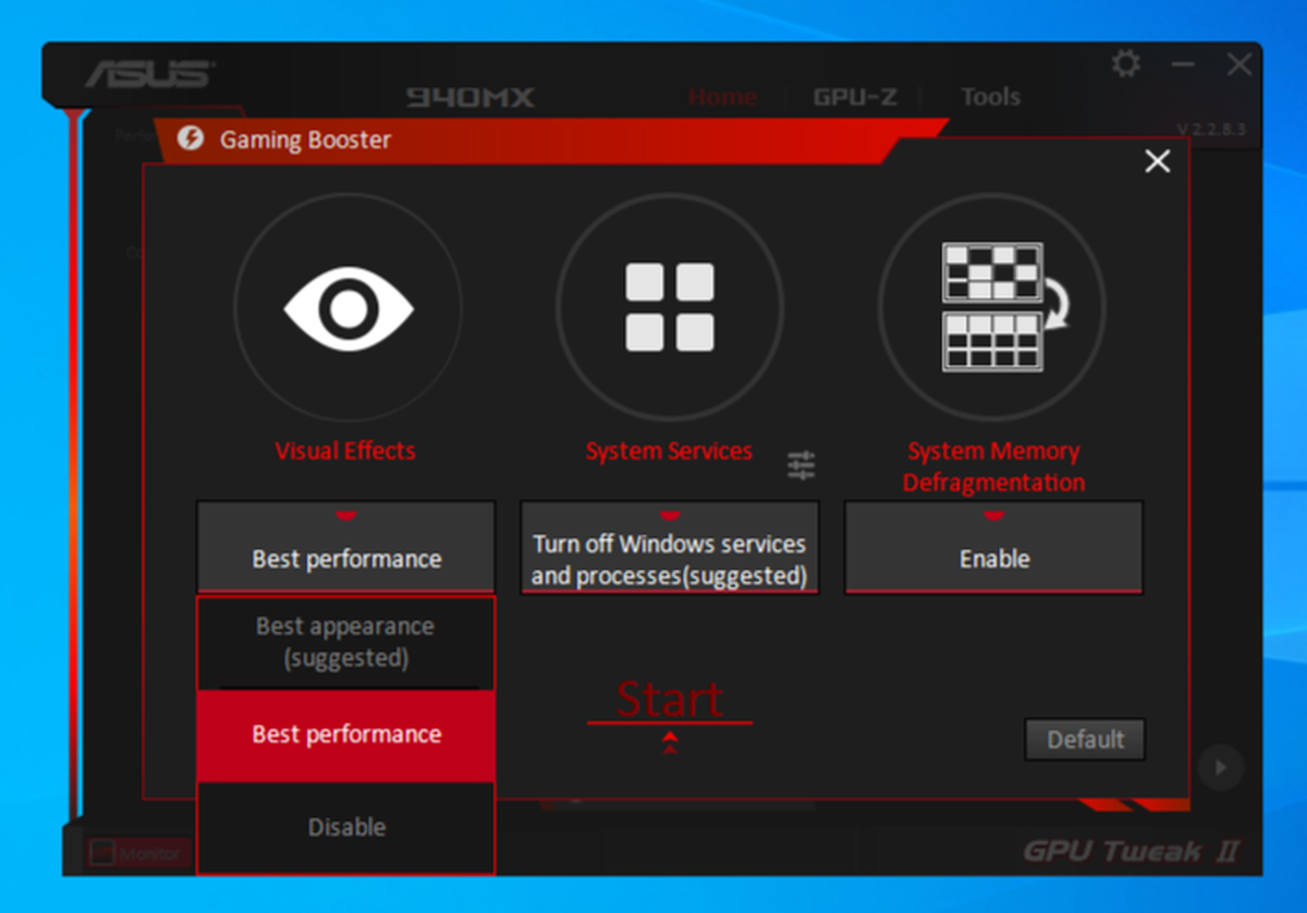 ASUS GPU Tweak II Visual Settings