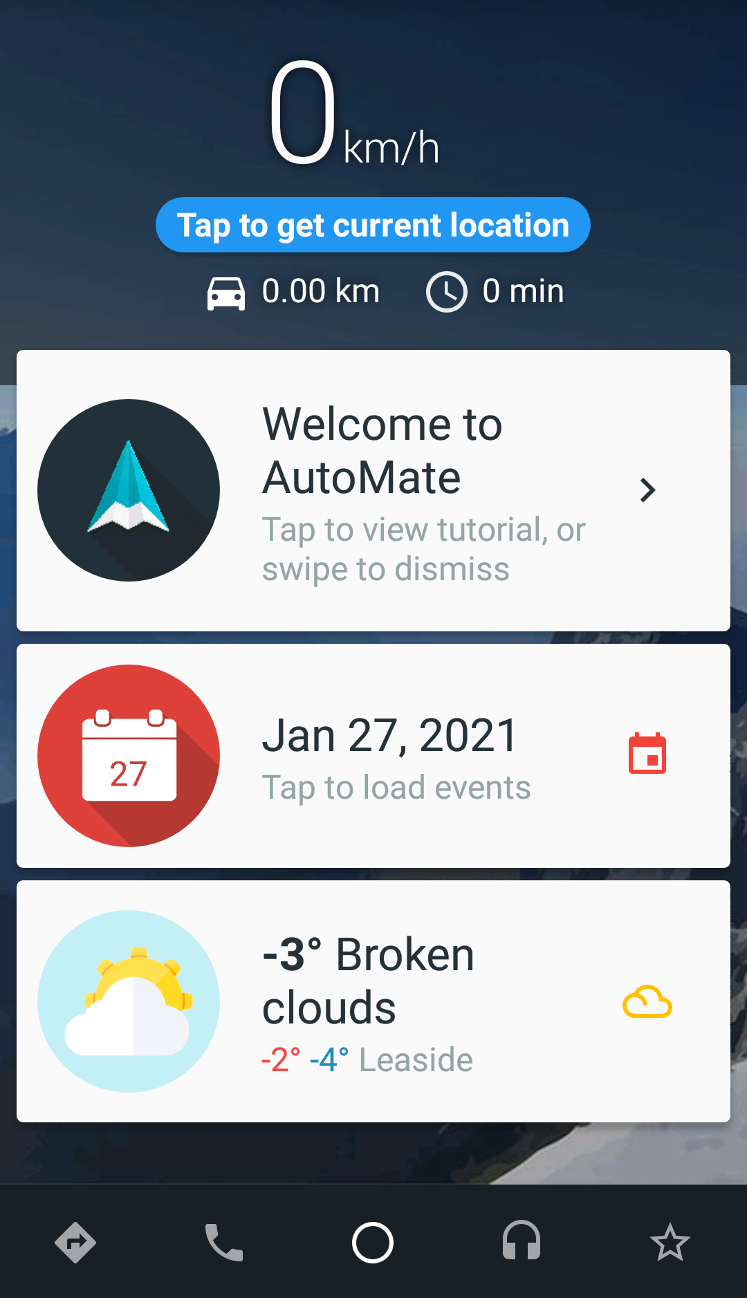 AutoMate Car App Home Panel