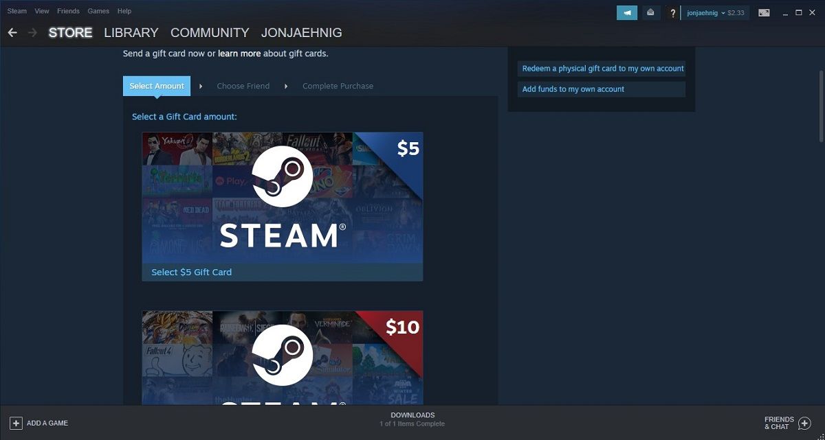buying steam gift card 1