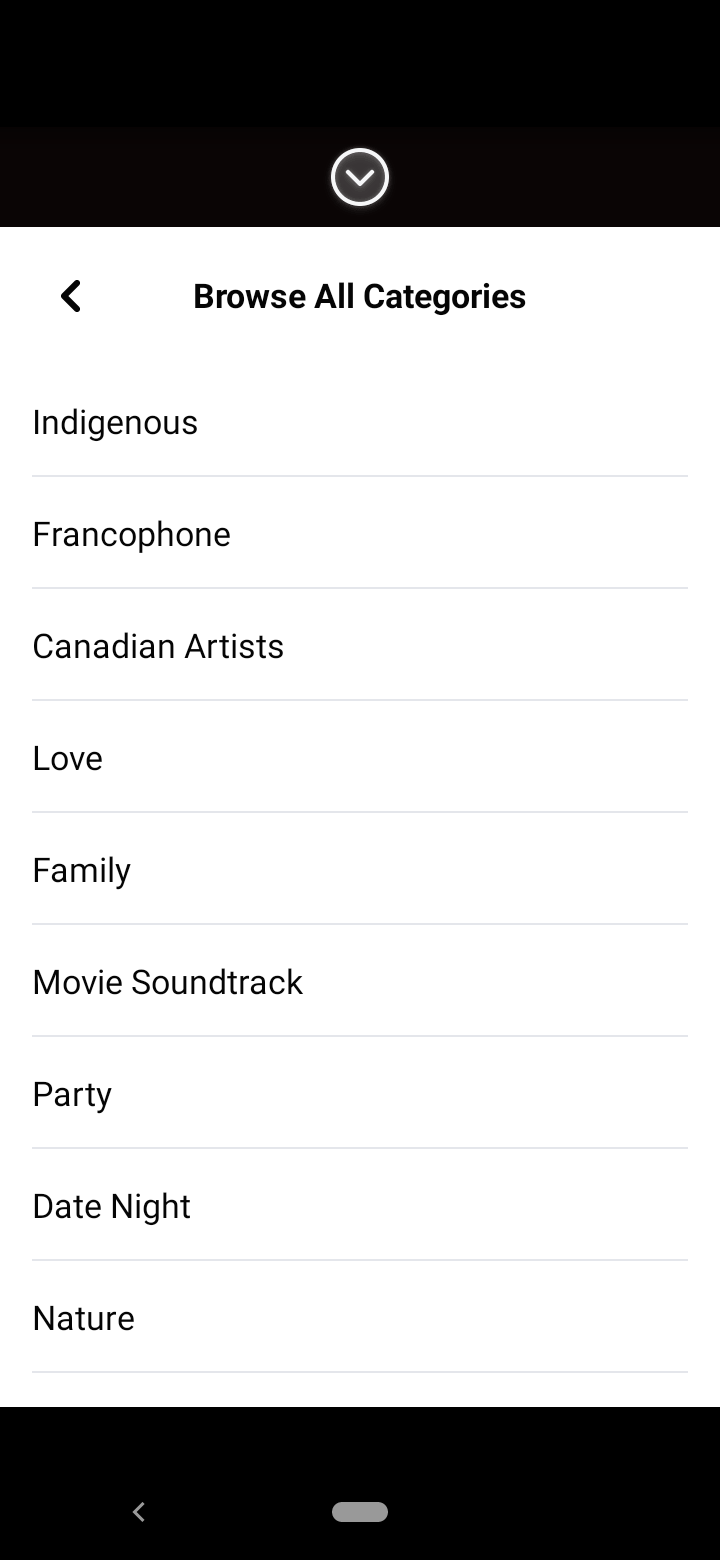 music categories for Facebook story