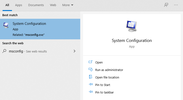 Click on the System Configuration App