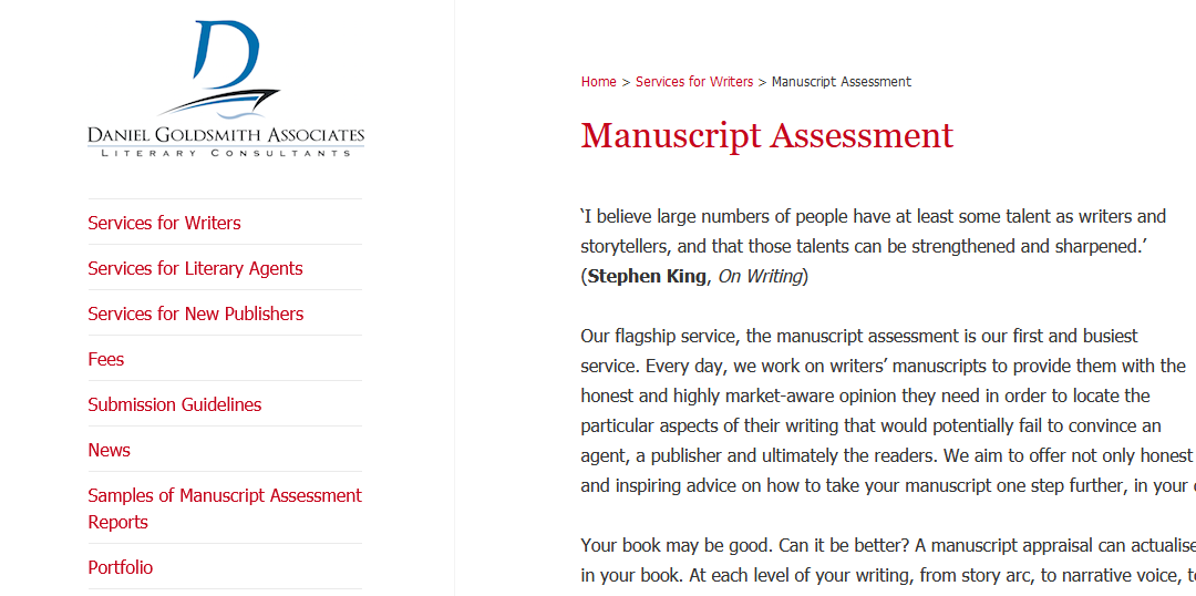Daniel Goldsmith Associates Manuscript Assessment Services