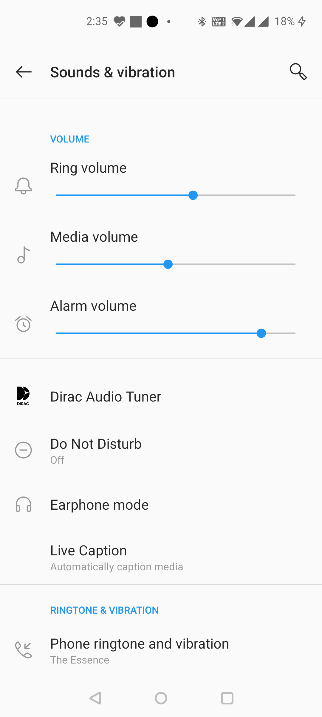 Android DND settings
