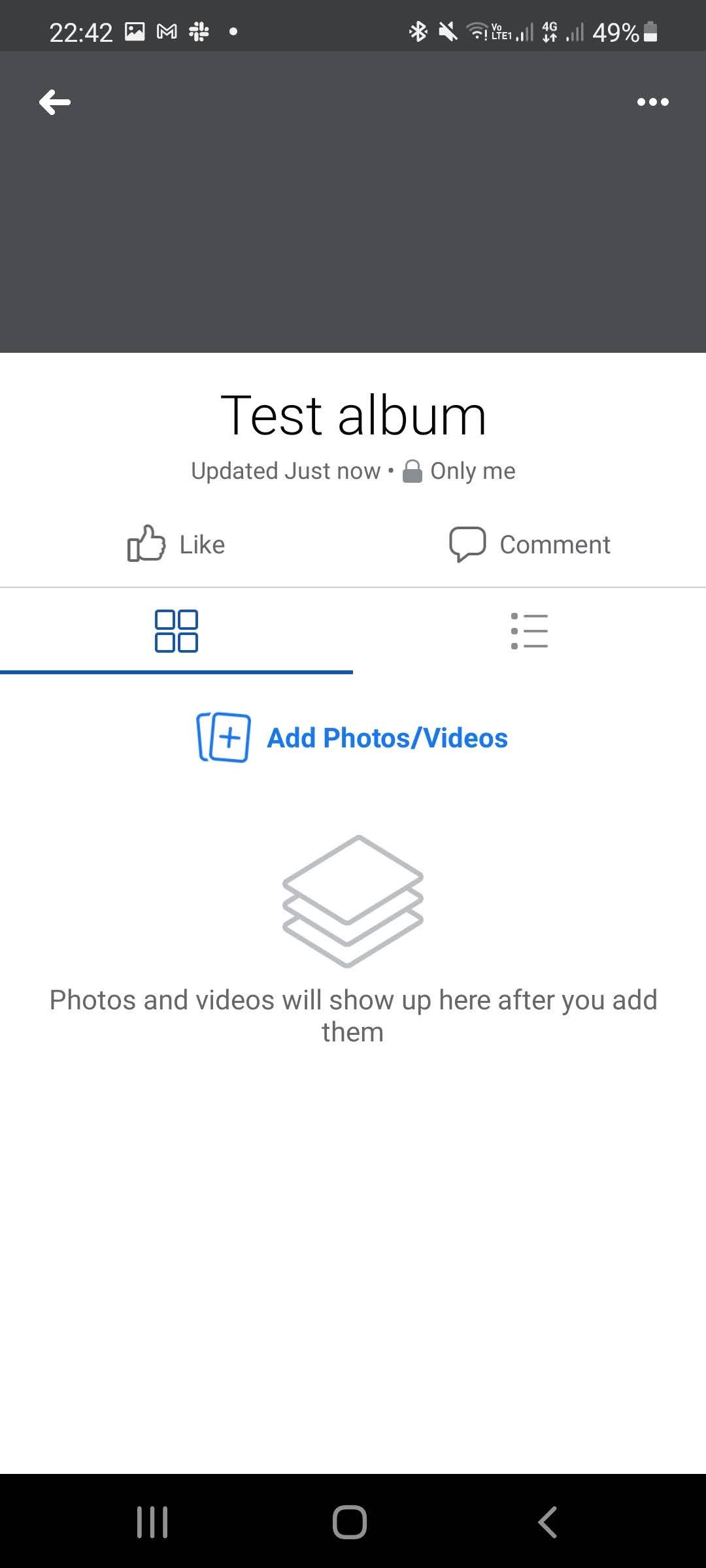facebook app add videos album