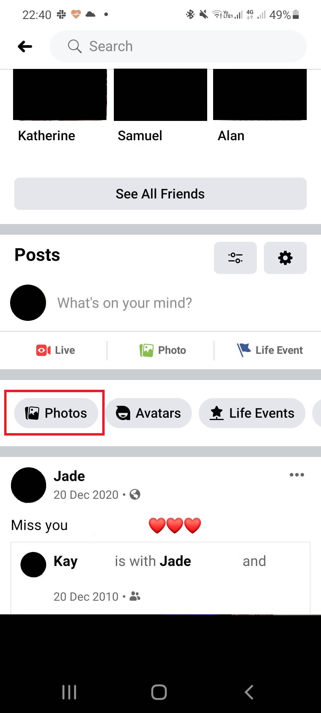 facebook app profile