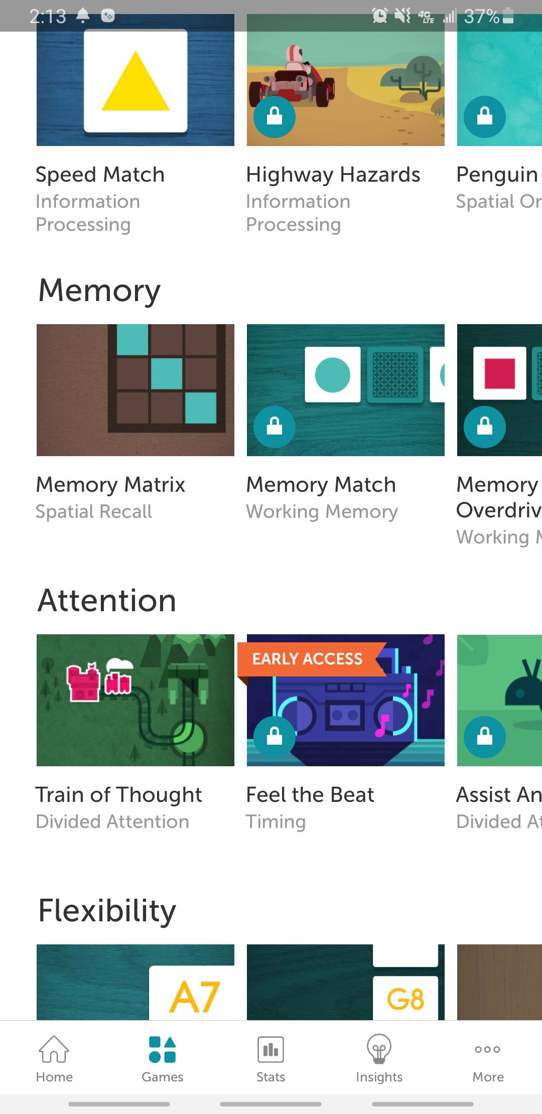 free and paid games in lumosity app