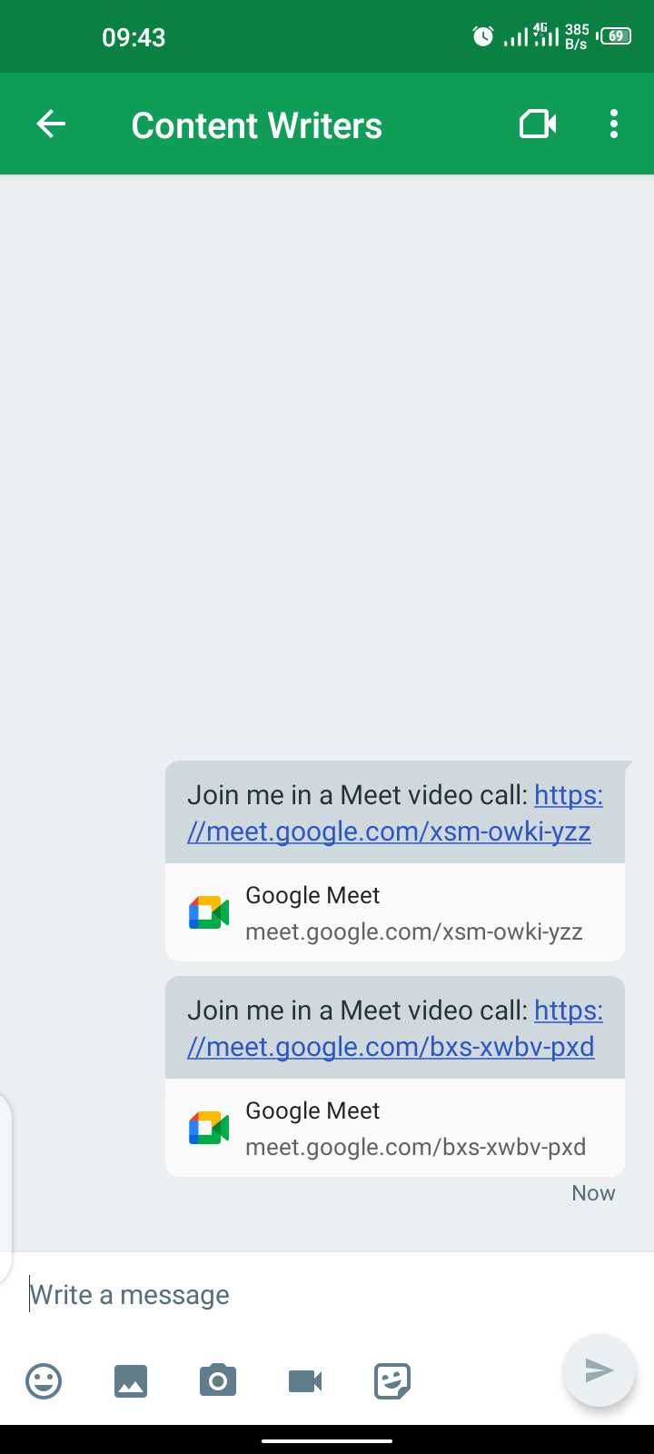 Google Hangouts chat