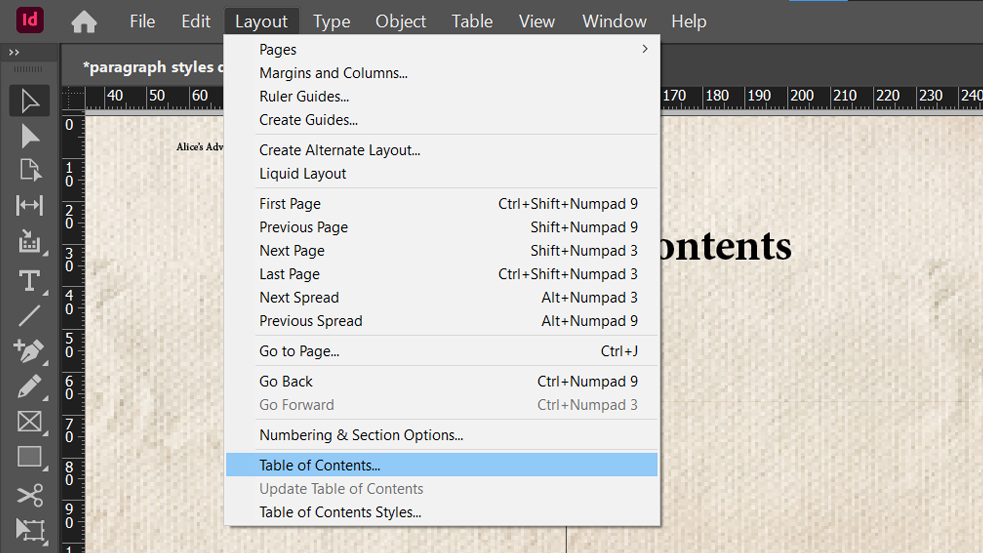 How To Build A Table Of Contents In Indesign
