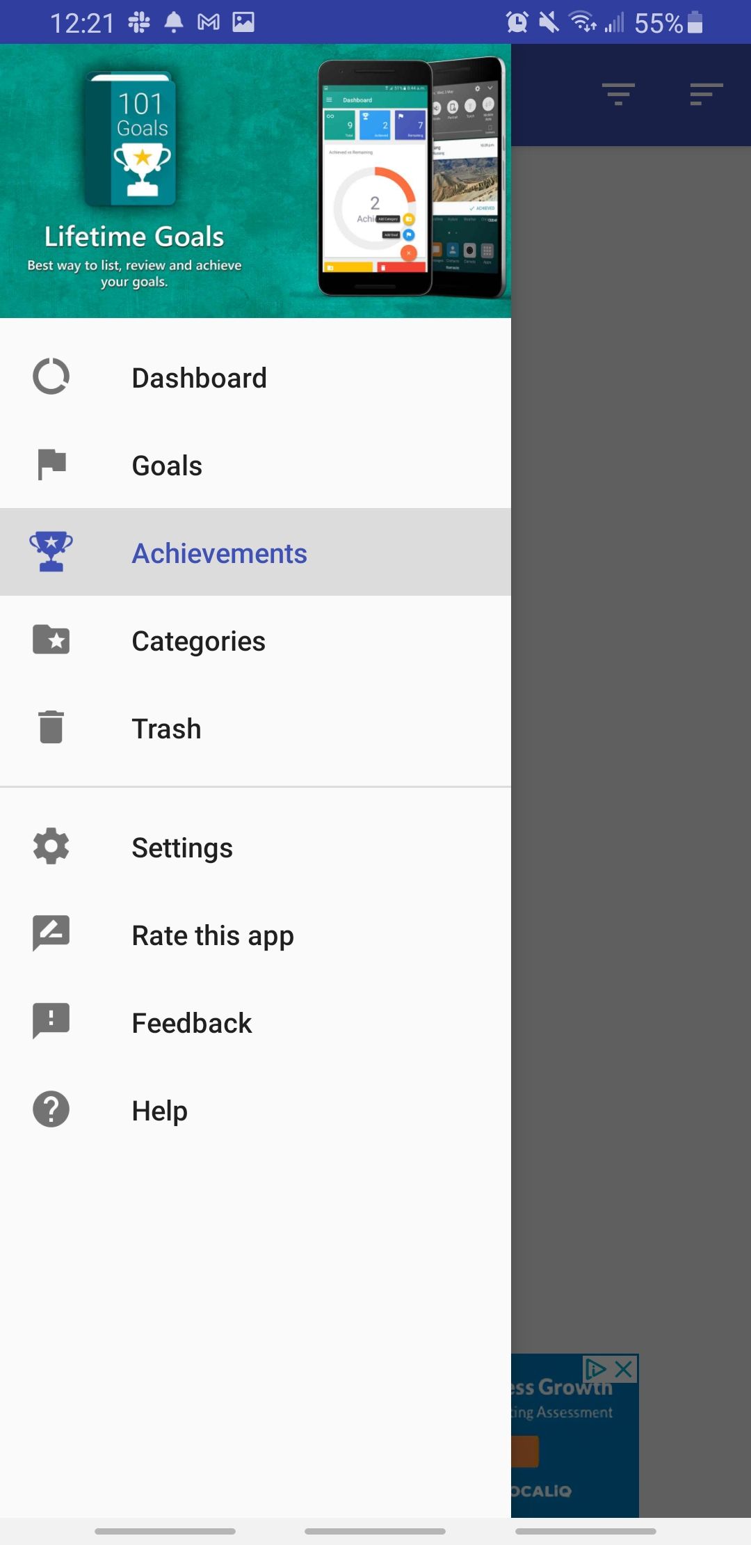 lifetime goals app features