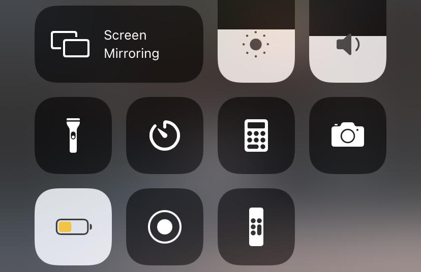 Low power mode option in control center