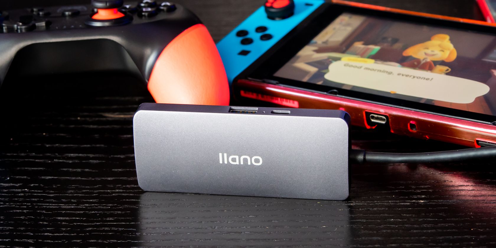 llano microsodkc for nintendo switch sitting next to console