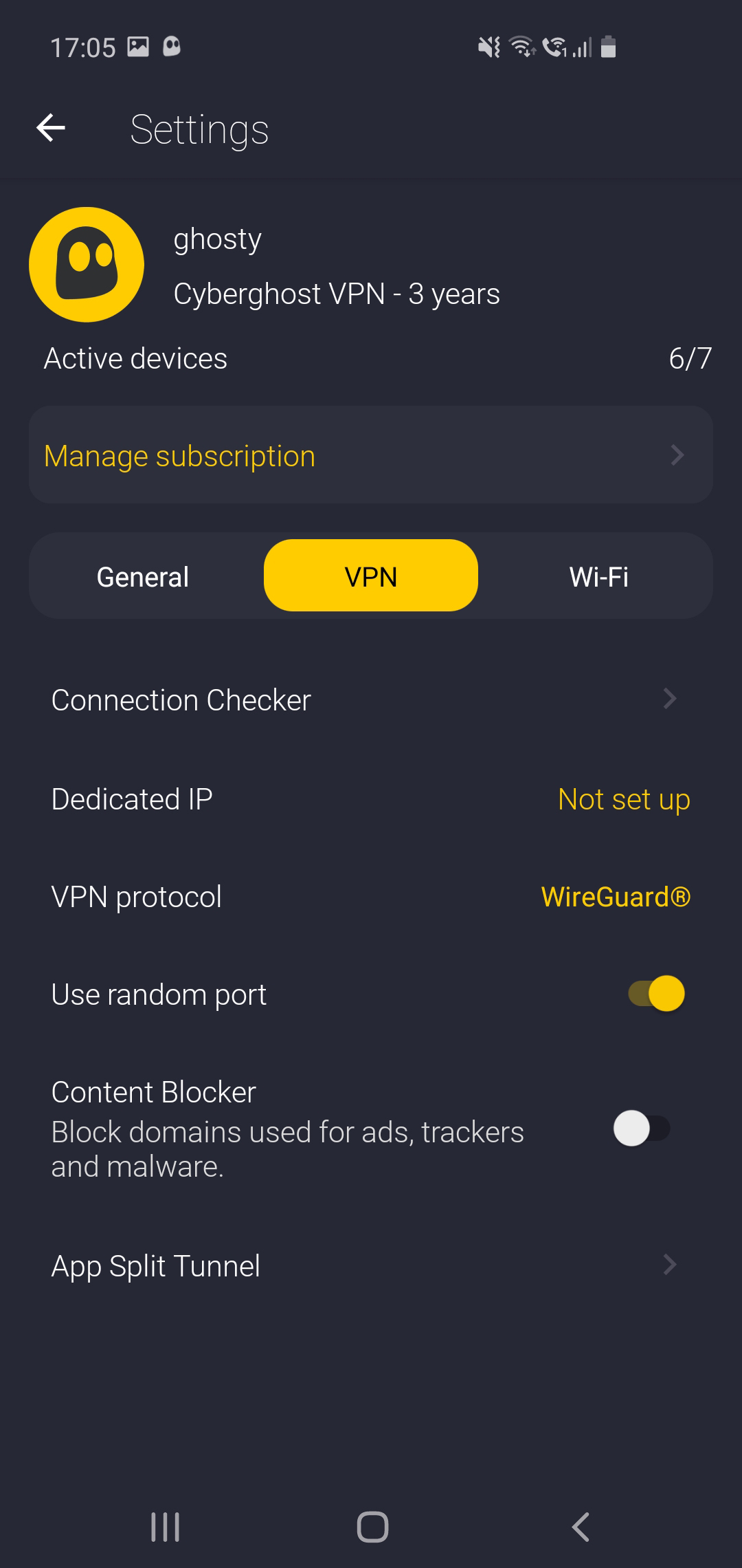 CyberGhost VPN on Android