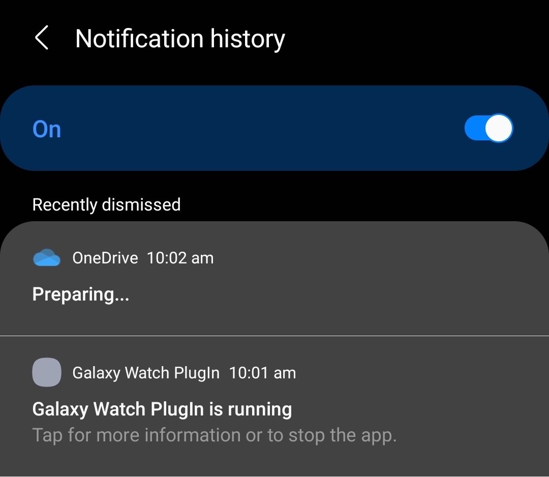 Notification History in One UI 3